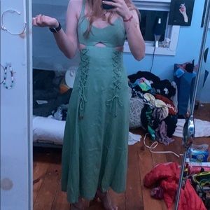 Green maxi dress